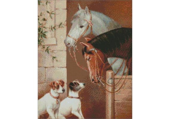 ideyka AMO7295 Diamond Painting - Pferde mit Rahmen 40 x 50 cm