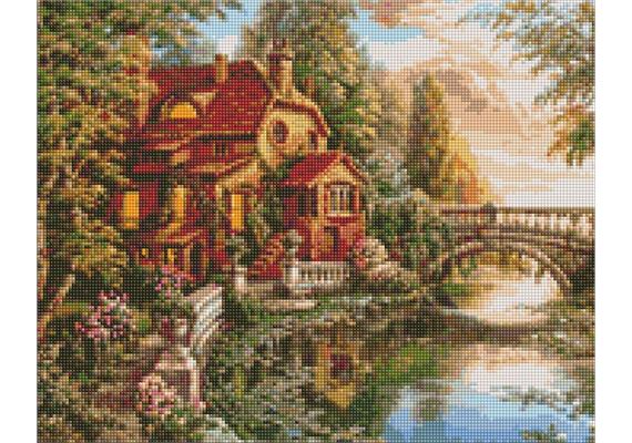 ideyka AMO7344 Diamond Painting - Traumhaus mit Rahmen 40 x 50 cm