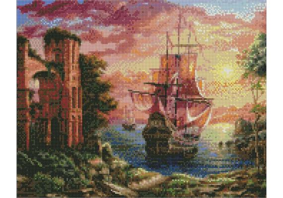 ideyka AMO7347 Diamond Painting - Hafen mit Rahmen 40 x 50 cm