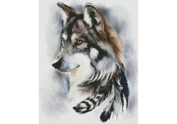 ideyka AMO7365 Diamond Painting - Wolf mit Rahmen 40 x 50 cm