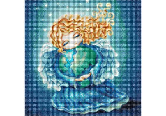 ideyka AMO7572 Diamond Painting - Erdenengel mit Rahmen 40 x 40 cm