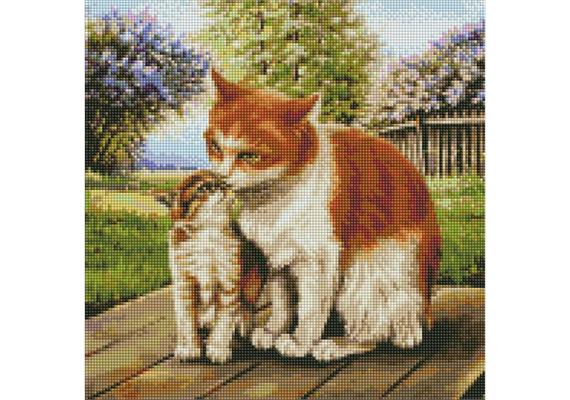 ideyka AMO7651 Diamond Painting - Mutterwärme mit Rahmen 40 x 40 cm