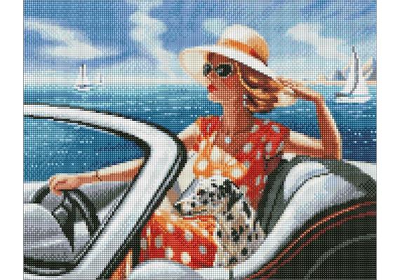 ideyka AMO7655 Diamond Painting - Ruhe am Meer 40 x 50 mit Rahmen