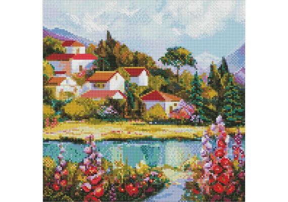 ideyka AMO7659 Diamond Painting - Ein gemütlicher Hafen mit Rahmen 40 x 40 cm