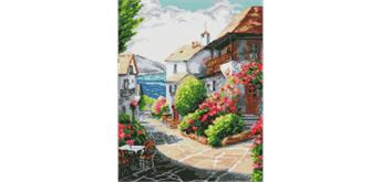 ideyka AMO7717 Diamond Painting Dorf am See mit Rahmen 40 x 50 cm