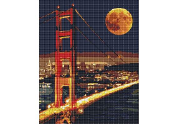 ideyka AMO7739 Diamond Painting - Golden Gate Bridge mit Rahmen 40 x 50 cm