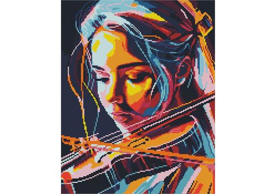 ideyka AMO7788 Diamond Painting - Virtuoso Geigerin mit Rahmen 40 x 50 cm