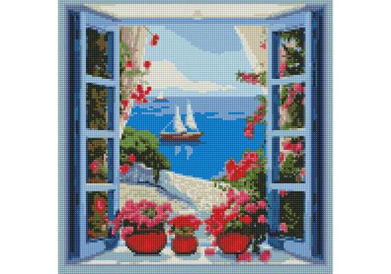 ideyka AMO7804 Diamond Painting - Meereslandschaft mit Rahmen 40 x 40 cm