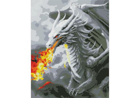 ideyka AMO7833 Diamond Painting - Feuer speiender Drache mit Rahmen 40 x 50 cm