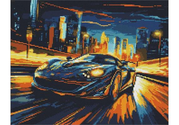 ideyka AMO7855 Diamond Painting - Stadt in der Nacht mit Rahmen 40 x 50 cm