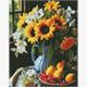 ideyka AMO7858 Diamond Painting - Stillleben mit Sonnenblumen mit Rahmen 40 x 50 cm