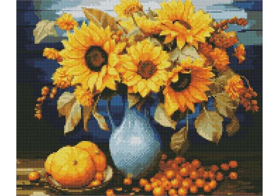 ideyka AMO7860 Diamond Painting - Sonnenblumen mit Rahmen 40 x 50 cm