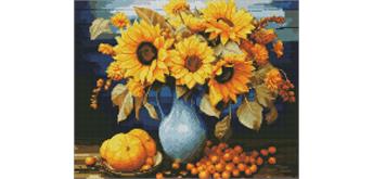 ideyka AMO7860 Diamond Painting - Sonnenblumen mit Rahmen 40 x 50 cm