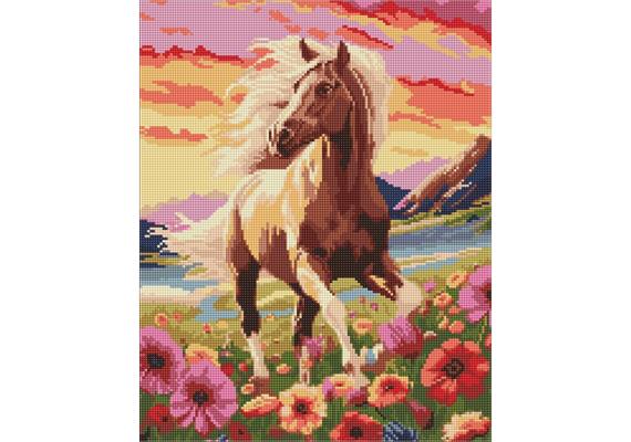 ideyka AMO7937 Diamond Painting - Ein anmutiges Pferd mit Rahmen 40 x 50 cm