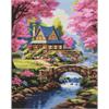 ideyka AMO7950 Diamond Painting - Ein Haus in Blumen mit Rahmen 40 x 50 cm