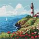 ideyka AMO7969 Diamond Painting - Ein Leuchtturm am Horizont mit Rahmen 40 x 40 cm