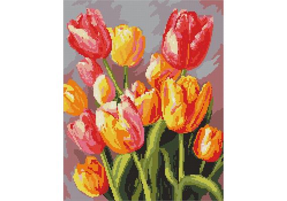 ideyka AMO7983 Diamond Painting - Frühlingsstrauss mit Rahmen 40 x 50 cm