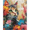 ideyka AMO7994 Diamond Painting - Flauschige Katze 40 x 50 mit Rahmen