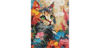 ideyka Diamond Painting - Flauschige Katze 40 x 50 mit Rahmen