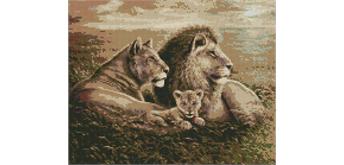 ideyka Diamond Painting - Löwenfamilie 40 x 50 mit Rahmen
