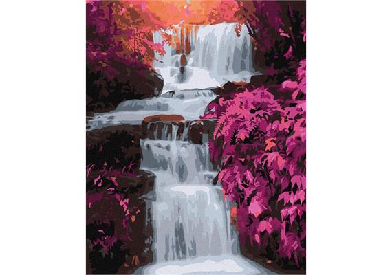 ideyka KHO2862 Malen nach Zahlen - Tropischer Wasserfall 40 x 50 cm