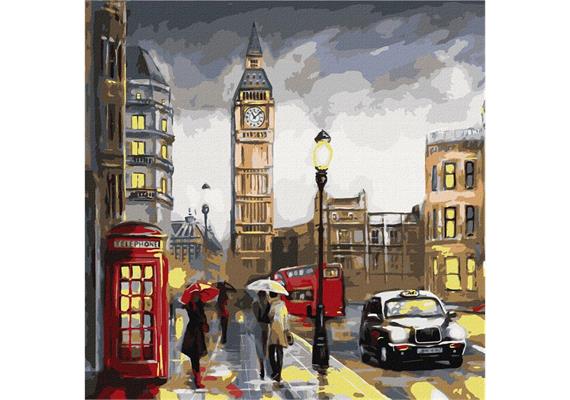 ideyka KHO3599 Malen nach Zahlen - Regnerisches London 50 x 50 cm