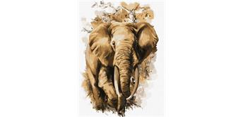 ideyka KHO4304 Malen nach Zahlen - Elefant 30 x 40 cm