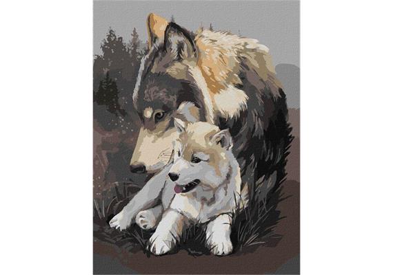 ideyka KHO4385 Malen nach Zahlen - Wolfs Delikatesse 30 x 40 cm