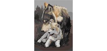 ideyka KHO4385 Malen nach Zahlen - Wolfs Delikatesse 30 x 40 cm