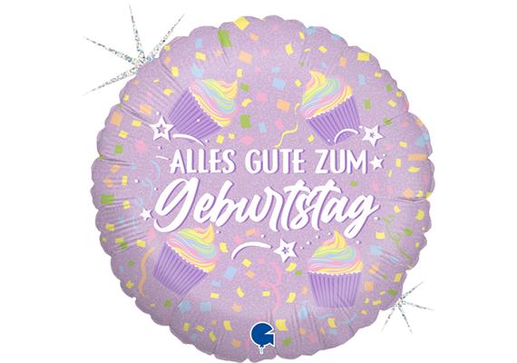 Karaloon - Folienballon Pastell "Geburtstag" 46 cm ohne Füllung