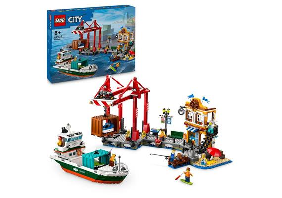 LEGO® City 60422 Hafen mit Frachtschiff