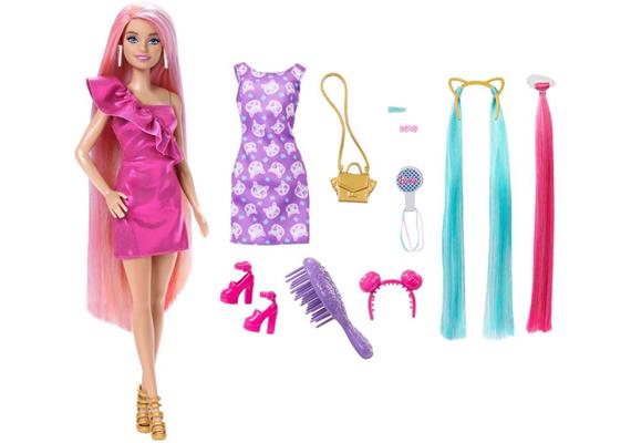 Mattel - Barbie Haarspiel Puppe mit Katzen-Outfit