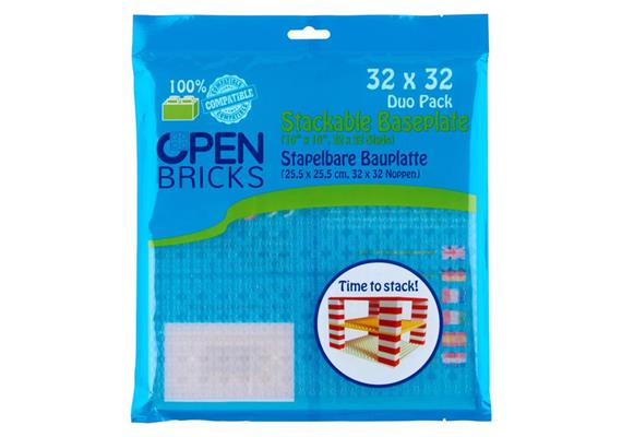 Open Bricks Bauplatte transparent 2 Stück 32 x 32