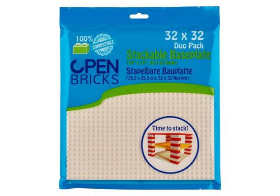 Open Bricks Bauplatte weiss 2 Stück 32 x 32