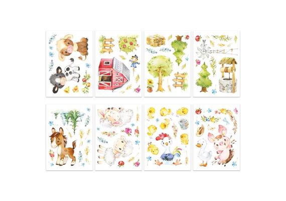 Papierdrachen - Wandtattoos - Farm - Set 7