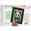 Pixel Geschenkbox mit 21 Pixel Vierecke - Panda im Dschungel