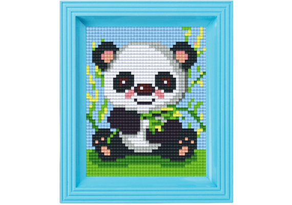 Pixel Geschenkbox mit 23 Pixel Vierecke - Panda