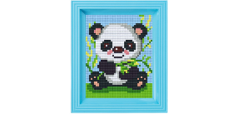 Pixel Geschenkbox mit 23 Pixel Vierecke - Panda