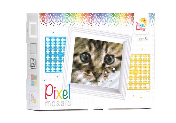 Pixel Geschenkbox mit 25 Pixel Vierecke - Katzen