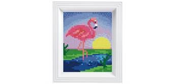 Pixel Geschenkbox mit 26 Pixel Vierecke - Flamingo