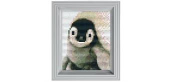 Pixel Geschenkbox mit 37 Pixel Vierecke - Pinguin