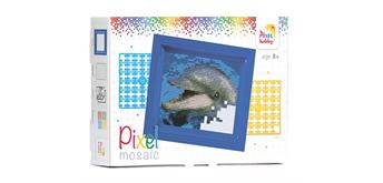 Pixel Geschenkbox mit 39 Pixel Vierecke - Delfin