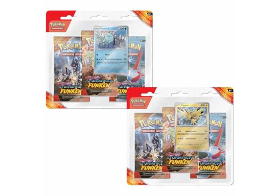 Pokemon SV08 "Stürmische Funken" 3 Booster Pack assortiiert