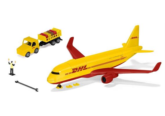 Siku 1702 DHL Frachtflugzeug mit Zubehör