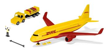 Siku 1702 DHL Frachtflugzeug mit Zubehör