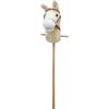 SpielMaus Holz Plüsch Steckenpferd mit Sound, weiss, 98 cm