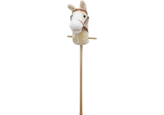 SpielMaus Holz Plüsch Steckenpferd mit Sound, weiss, 98 cm