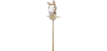 SpielMaus Holz Plüsch Steckenpferd mit Sound, weiss, 98 cm