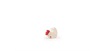 Trauffer 1319 Huhn fressend weiss