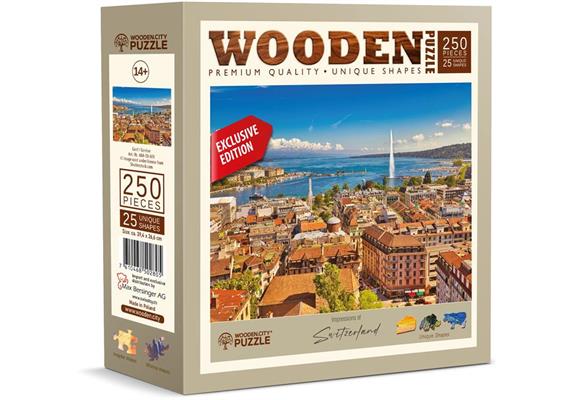 Wooden City Puzzle Holz L CH Genf 250 Teile